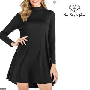 Mermaid's Closet High Neck Long Sleeve Swing T-Shirt Dress Size M